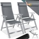 Chaise de jardin avec accoudoirs chaise pliante en aluminium avec coussin rglable en 7 positions respirant ...