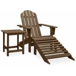 Chaise de jardin adirondack avec pouf et table sapin marron vidaxl