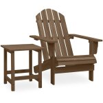 Chaise de jardin adirondack avec table bois de sapin marron vidaxl