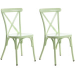Chaise de jardin bistrot empilable en aluminium (lot de 2) - dahlia Chaise de jardin bistrot empilable en aluminium (lot de 2) - dahlia
