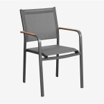 Chaise de jardin empilable en aluminium archer sklum gris graphite