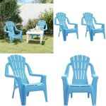 Chaises de jardin pour enfants lot de 2 bleu 37x34x44 cm pp - chaise enfant - mobilier jardin - chaise ...