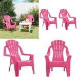 Chaises de jardin pour enfants lot de 2 rose 37x34x44 cm pp - chaise enfant - mobilier de jardin - chaise ...