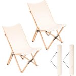 Costway - chaise de jardin ext�rieur lot de 2 style papillon, chaise pliante camping portable bambou ...