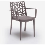 Chaise jardin extrieur moderne avec accoudoirs matrix armchair bica - gris tourterelle