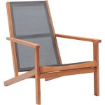 Vidaxl - chaise de jardin gris bois d'eucalyptus solide et textil�ne