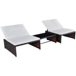 Vidaxl - chaises de jardin inclinables lot de 2 et table rsine tresse