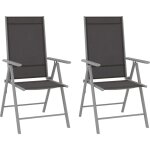 Chaises de jardin pliables lot de 2 textil�ne noir vidaxl