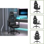 Chaise de jeu de massage et repose - pied noir et gris similicuir - chaise gamer - chaise de jeu - chaise ...