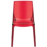 Le quai des affaires - chaise jewel empilable / rouge transparent / l52xp52xh81 cm