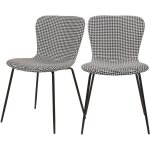 Rendez - vous dco - lot de 2 chaises  motifs pied - de - poule et pieds en mtal - koko