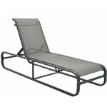 Transat de jardin bain de soleil chaise longue aluminium et textilne vidaxl