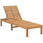 Maison chic - chaise longue bain de soleil transat bois de teck solide 59056 Maison chic - chaise longue bain de soleil transat bois de teck solide 59056