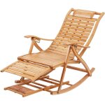 Chaise longue � bascule pliant en bambou rocking chair fauteuil jardin avec accoudoir oreiller chaise ...