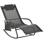 Chaise longue � bascule - rocking chair ergonomique - t�ti�re amovible, accoudoirs, pochette rangement ...