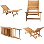 Chaise longue bois de teck solide - chaises longues - bain de soleil - mobilier de jardin - teck - chaise ...