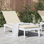 Vidaxl chaise longue avec coussin blanc 186x60x29 cm pp