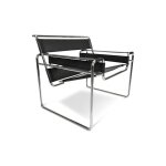 Chaise longue - cuir et m�tal - ivan noir