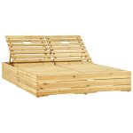 Maison chic - chaise longue double bain de soleil transat bois de pin imprgn de vert 48144