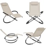 Chaise longue pour enfants acier cr�me - chaise longue enfant - transat enfant - mobilier de jardin enfant ...