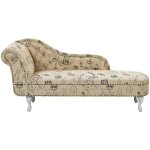 Beliani - chaise longue c�t� gauche m�ridienne en tissu imprim� beige style el�gant nimes