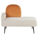 Beliani - chaise longue ct gauche minimaliste en velours blanc et orange arcey