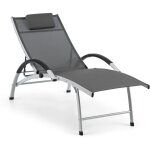 Blumfeldt - chaise longue de jardin sun valley - transat pliant - dossier rglable - chaise de jardin ...