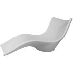 Chaise longue de jardin en plastique polyethylene blanc adapte pour piscine jardin ou plage resistant ...