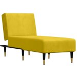Chaise longue jaune velours vidaxl