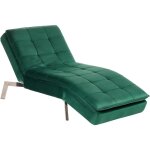 Chaise longue mridienne en velours vert avec dossier 5 positions de rglage et option couchage pour ...