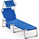 Casaria - chaise longue pliable ibiza dossier rglable 4 positions pare - soleil intgr compacte et ...