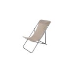 Chaise longue pliante chilienne m�tal taupe 85x56x90cm