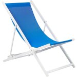 Beliani - chaise longue pliante et inclinable pour l'extrieur en textilne bleu locri ii