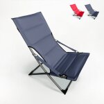 Chaise longue pliante de plage jardin et camping canapone - gris fonc