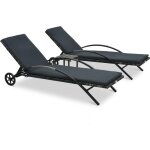 Vidaxl - chaises longues avec table résine tressée anthracite Vidaxl - chaises longues avec table résine tressée anthracite