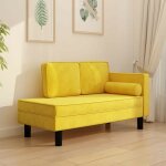 Prolenta premium - chaise longue en velours. jaune : divan, canap et lit confortable - jaune