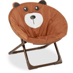 Fauteuil pour enfant, pliant, ours, h x l x p : 47 x 50 x 48 cm, pour intrieur ou extrieur, marron ...
