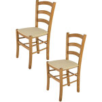 Tommychairs - set 2 chaises venice pour cuisine, bar et salle � manger, robuste structure en bois de ...