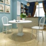 Chaises � manger lot de 2 blanc bois d'h�v�a solide vidaxl