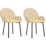 Nova - chaises � manger lot de 2 cr�me velours vidaxl