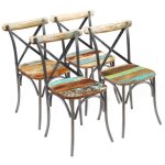 Vidaxl - chaises  manger lot de 4 bois de rcupration solide