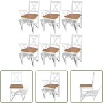 Chaises � manger lot de 6 blanc pin�de - chaise de salle � manger - chaises de cuisine - chaises modernes ...