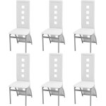 Vidaxl - chaises à manger lot de 6 blanc similicuir Vidaxl - chaises à manger lot de 6 blanc similicuir