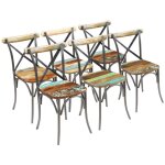 Vidaxl - chaises  manger lot de 6 bois de rcupration massif
