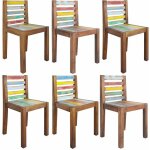 Vidaxl - chaises  manger lot de 6 bois de rcupration solide