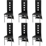 Vidaxl - chaises à manger lot de 6 noir similicuir Vidaxl - chaises à manger lot de 6 noir similicuir