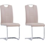 Chaises � manger cantilever lot de 2 cappuccino similicuir vidaxl