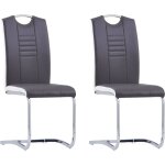 Vidaxl - chaises � manger cantilever lot de 2 gris similicuir