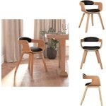 Chaise � manger noir bois courb� et similicuir - chaises de salle � manger - chaise moderne - chaise ...