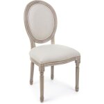 Chaise médaillon en bois blanc madissone - lot de 2 Chaise médaillon en bois blanc madissone - lot de 2